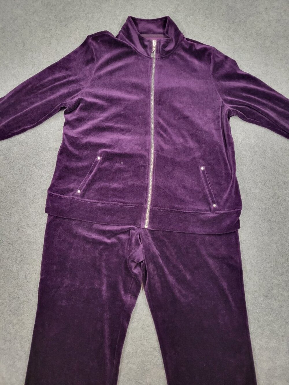 Karen Scott womens two piece set size petite extra large purple new with tags
